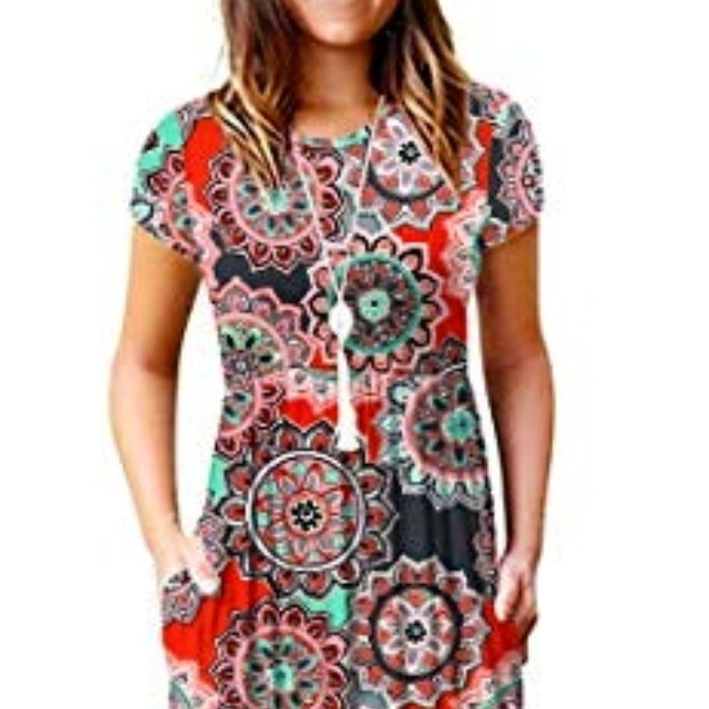 VIISHOW Women's Short Sleeve Floral Maxi Dress